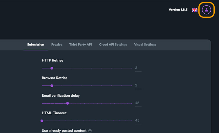 Account Menu