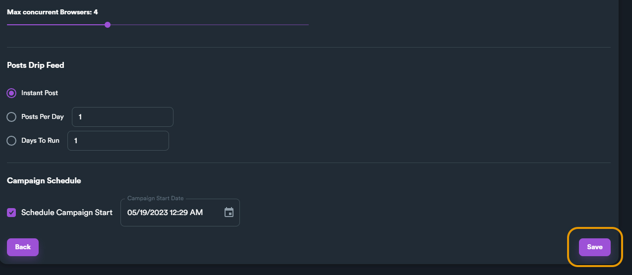 Save Settings