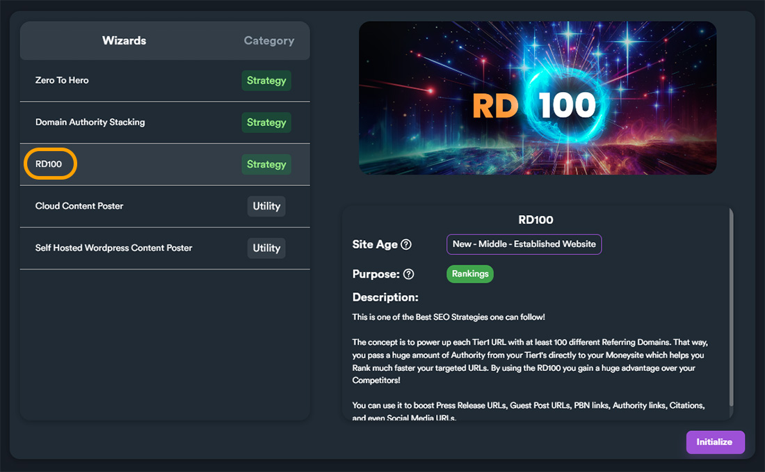 RD100 Wizard